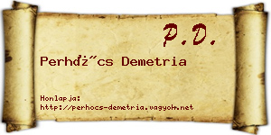 Perhócs Demetria névjegykártya